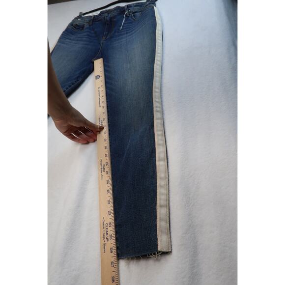 Kut From the Kloth High Rise Straight Leg Pink Side Stripe Dark Wash Size 14 - Picture 4 of 5